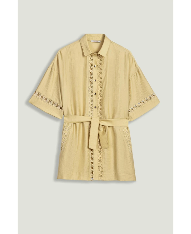 Nocturne Women's Belted Eyelet Detail Short-Sleeve Jacket