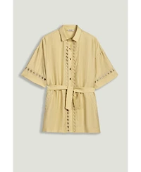 Nocturne Women's Belted Eyelet Detail Short-Sleeve Jacket