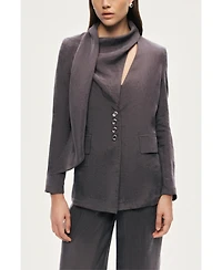 Nocturne Women's Asymmetrical Draped Tailored Jacket