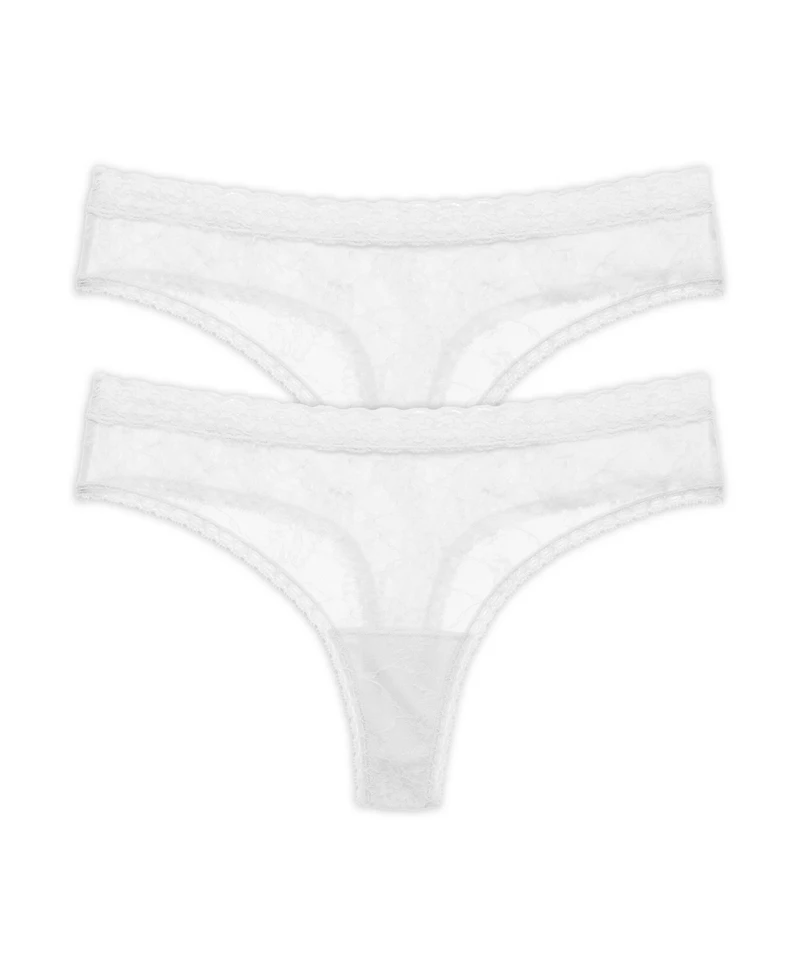 Natori Women's Bliss Allure One Lace Thong 2-Pack