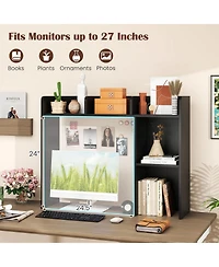 Gouun 3-Tier Desktop Bookshelf with 4 Shelves, 37 x 10 x 29
