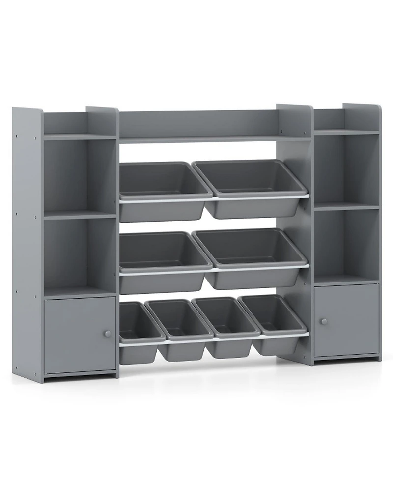 Gouun 56 in Large Toy Storage Organizer with 8 Removable Bins and Bookshelf