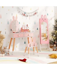 Sugift Kids Jewelry Armoire Cabinet with 2 Tilt Angles and Large Capacity