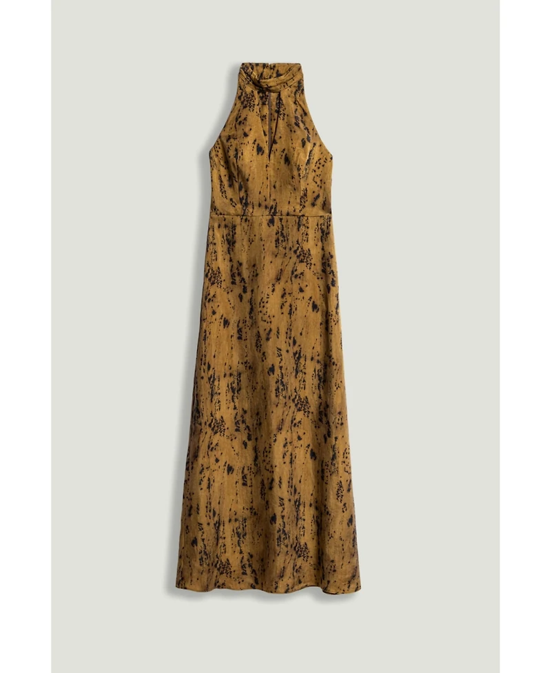 Nocturne Women's Printed Halter-Neck Maxi Dress