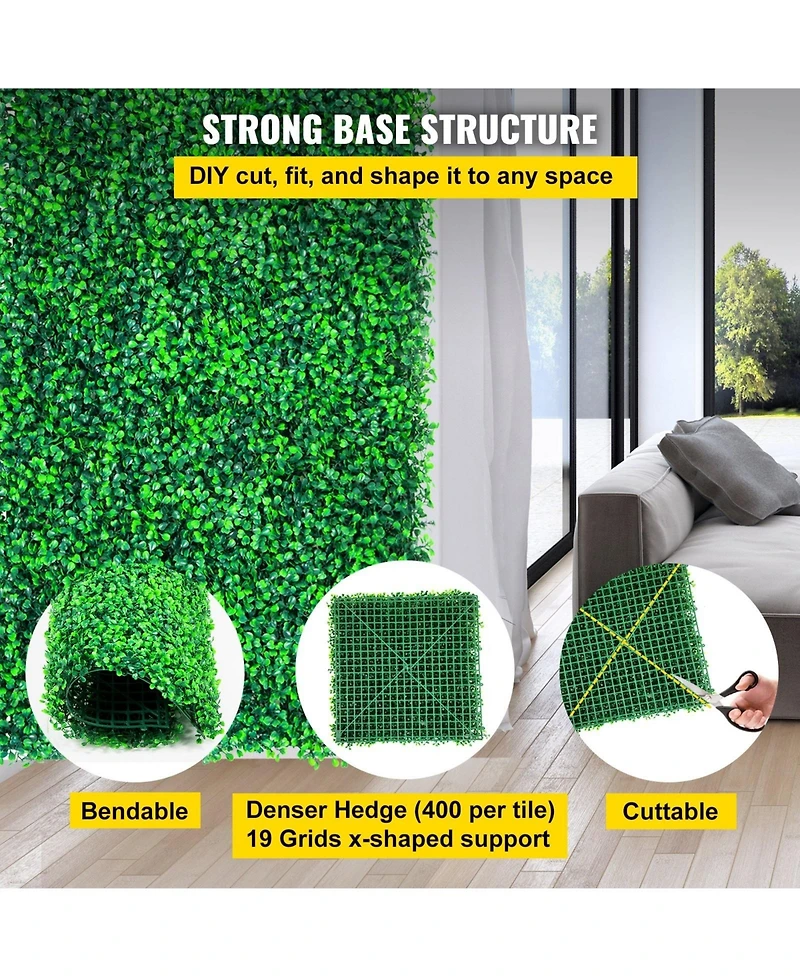 Sugift Boxwood Hedge Wall Panels Set of 20, 20" x 20", Outdoor Indoor Privacy Screen