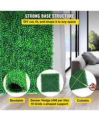 Sugift Boxwood Hedge Wall Panels Set of 20, 20" x 20", Outdoor Indoor Privacy Screen