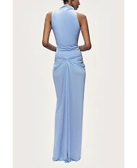 Nocturne Women's Draped Halter Neck Ruched Maxi Dress