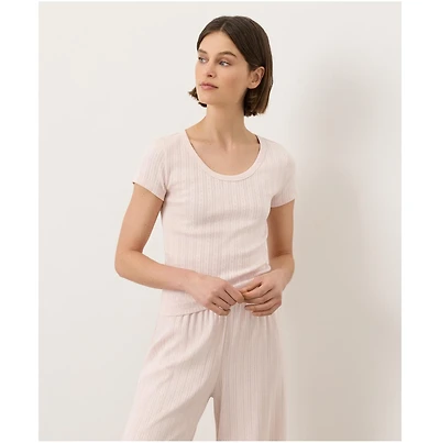 Pact Women's Organic Cotton Pointelle Scoop Neck Tee
