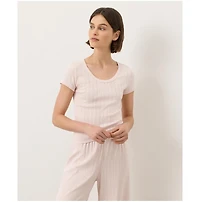 Pact Women's Organic Cotton Pointelle Scoop Neck Tee