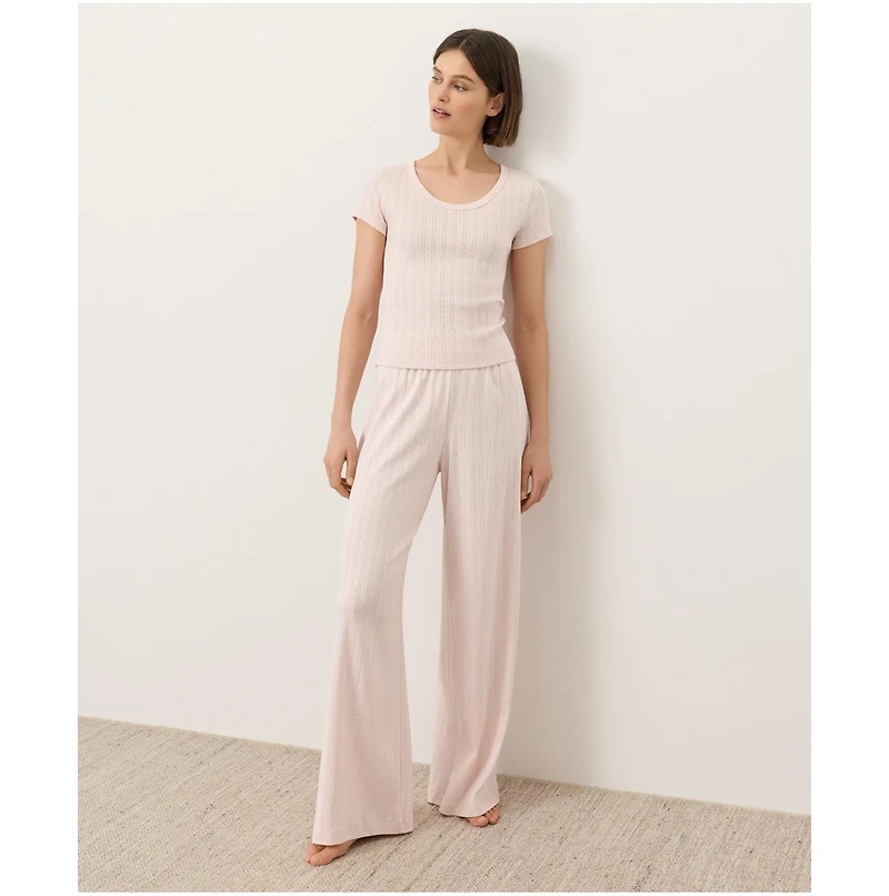 Pact Women's Organic Cotton Pointelle Scoop Neck Tee