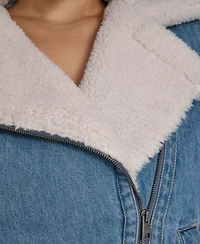 Levi's Plus Denim Laydown Collar Moto Jacket