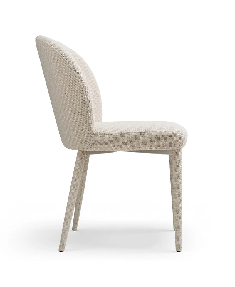 Maison Boucle Set of 4 Modern Upholstered Dining Side Chairs with Metal Legs