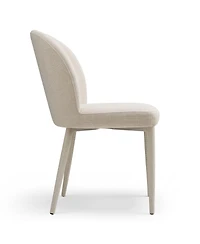 Maison Boucle Set of 4 Modern Upholstered Dining Side Chairs with Metal Legs