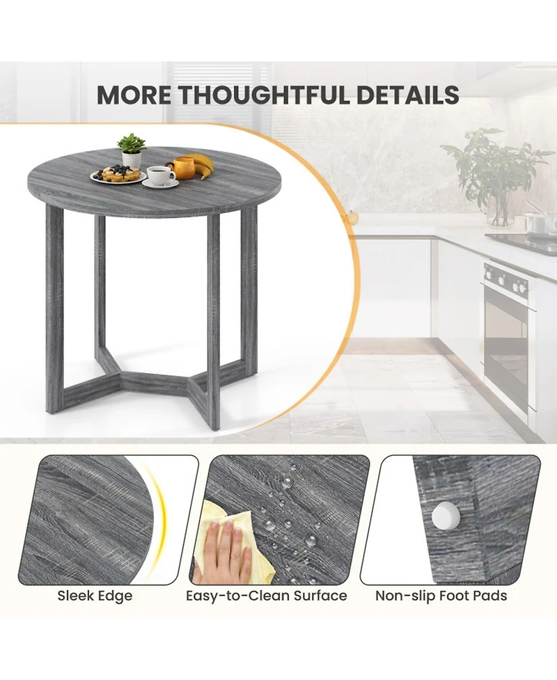 Gouun 36 in Round Pedestal Dining Table for 2-4 with Wing-Shaped Base