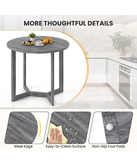 Gouun 36 in Round Pedestal Dining Table for 2-4 with Wing-Shaped Base