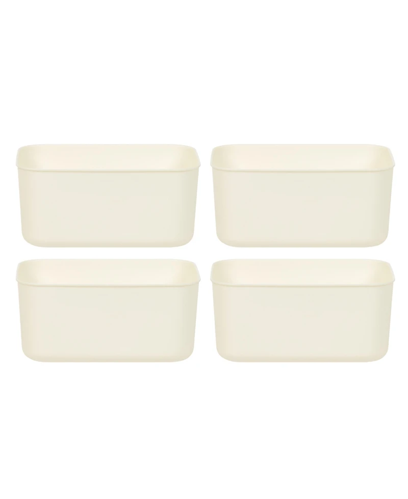Iris Usa Nestable storage Organizer Bin, Small, Pack of 4