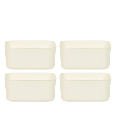 Iris Usa Nestable storage Organizer Bin, Small, Pack of 4