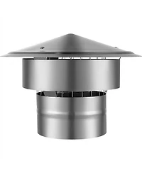 Sugift Chimney Cap, 6 Inch, 304 Stainless Steel Round Roof Rain Cap for Insulation