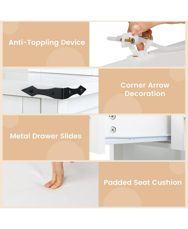 Sugift Makeup Vanity Desk with Mirror and Adjustable Storage Shelves