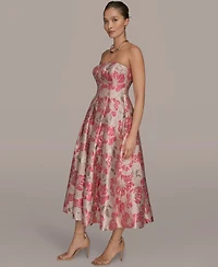 Donna Karan New York Women's Jacquard Strapless A-Line Dress