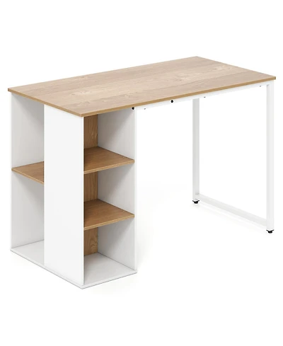 Sugift 45 in Computer Desk with Five Storage Compartments and Metal Frame