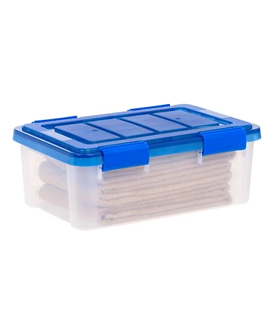 Iris Usa 6Pack 19 Quart Weatherpro Airtight Plastic Storage Bin with Lid and Seal and Secure Latching Buckles