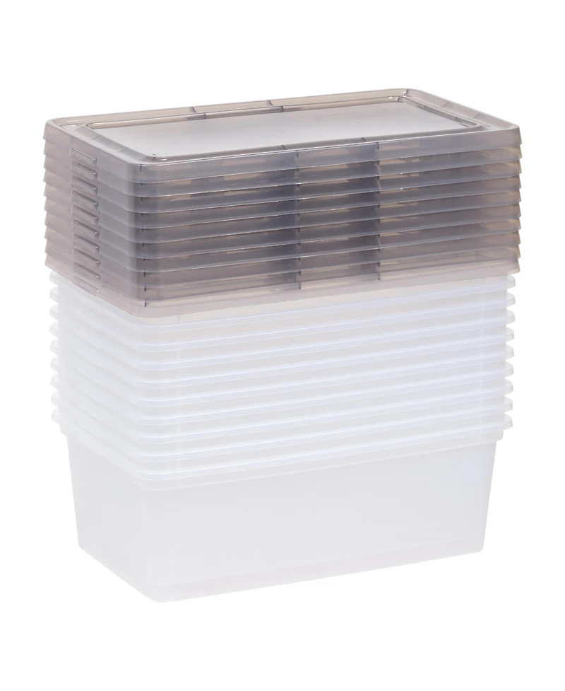 Iris Usa 6 Quart Snap Top Plastic Storage Box, 10 Pack