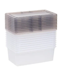 Iris Usa 6 Quart Snap Top Plastic Storage Box, 10 Pack