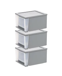 Iris Usa, Inc. 12" W Stackable Storage Drawer, Pack of 3