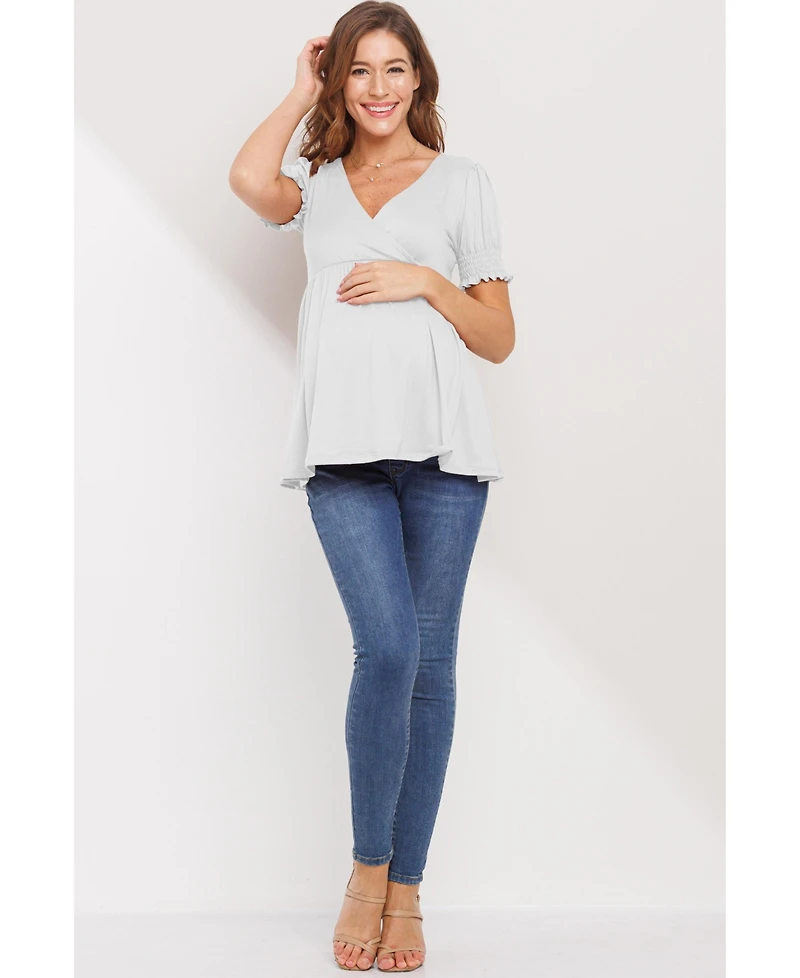 Hello Miz Maternity Wrap Nursing Top with Empire Waist
