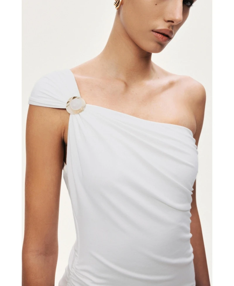 Nocturne Women's One-Shoulder Contrast Maxi Dress