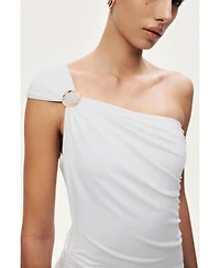 Nocturne Women's One-Shoulder Contrast Maxi Dress