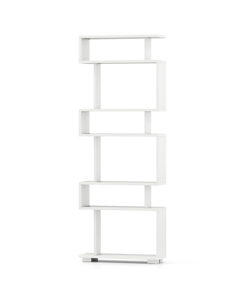 Gouun 6-Tier Tiered Bookcase with Anti-Tipping Kit, 23.5 x 8 x 64