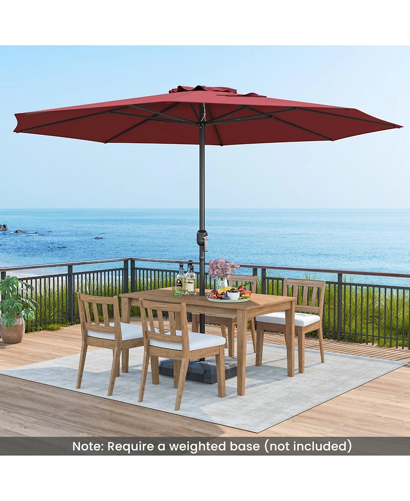 Sugift 12 ft Patio Umbrella with Crank Handle and Sturdy Ribs