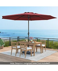 Sugift 12 ft Patio Umbrella with Crank Handle and Sturdy Ribs