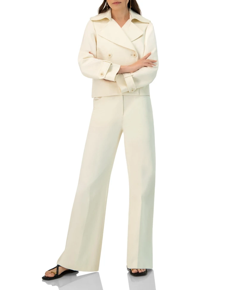 Ivonne Women's Cotton Wide-Leg Straight Pants