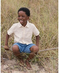 Hope & Henry Boys Linen Short Sleeve Shirt