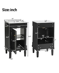 Sillysis 18 Inch French Bathroom Vanity with Ceramic Sink, Modern Freestanding Cabinet, Soft Close Door and Adjustable Storage for Small Spaces