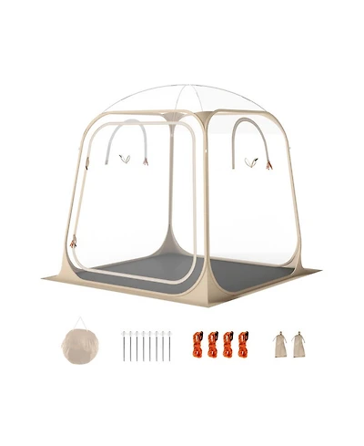 Gouun 7 x 7 Ft Clear Pop-Up Sports Tent Waterproof Bubble Pod with Sealed Floor