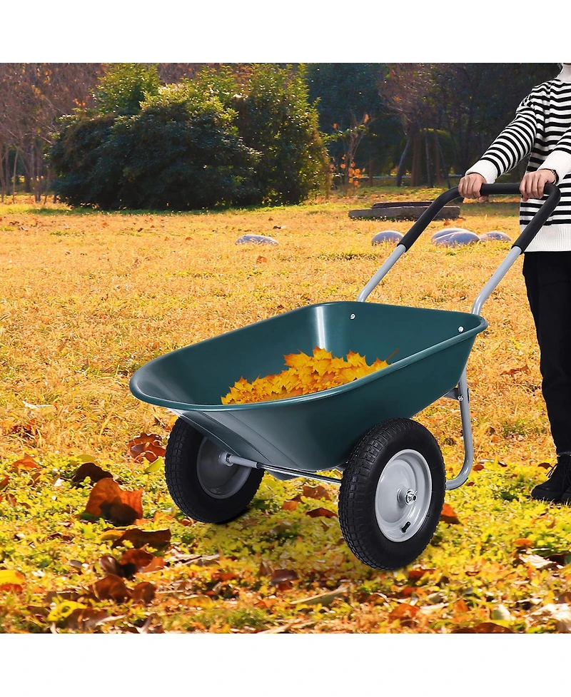 2 Tire Wheelbarrow Garden Cart Heavy-duty Dolly Utility Cart