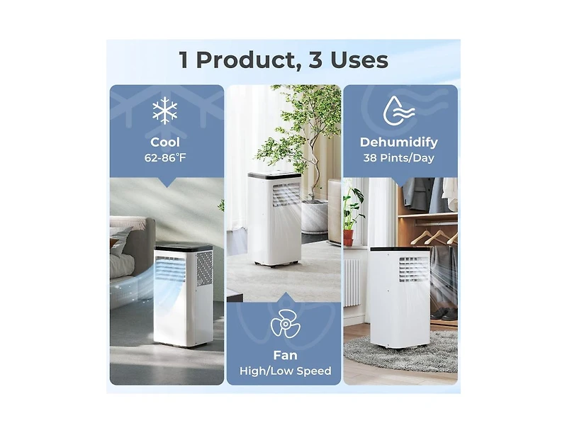 Mecale 8000 Btu Portable Air Conditioner with Heating and Cooling Modes