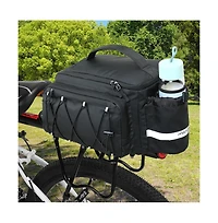 Aoligeijs Bike Rack Trunk Bag, 10L Waterproof Bicycle Rear Seat Storage with Side Pockets, Rain Cover and Shoulder Strap for Commuting Travel Cycling