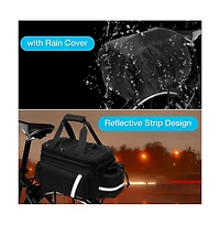 Aoligeijs Insulated Bike Rack Bag with Rain Cover, Bicycle Trunk Cooler Foldable Panniers for Commuting Travel Outdoor Cycling