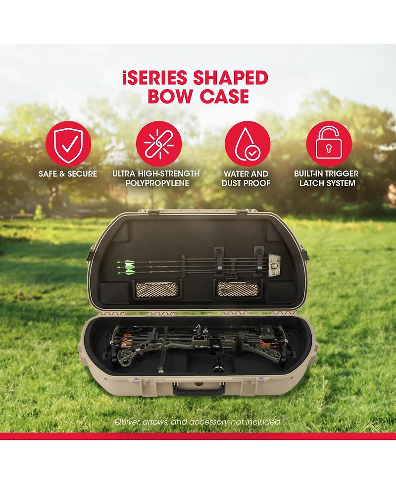 Skb Hard Protective Storage Case, Archery Bow and Arrow iSeries Shaped Case, Tan