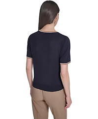 Tommy Hilfiger Women's Short-Sleeve Crewneck Sweater