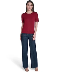 Tommy Hilfiger Women's Short-Sleeve Crewneck Sweater