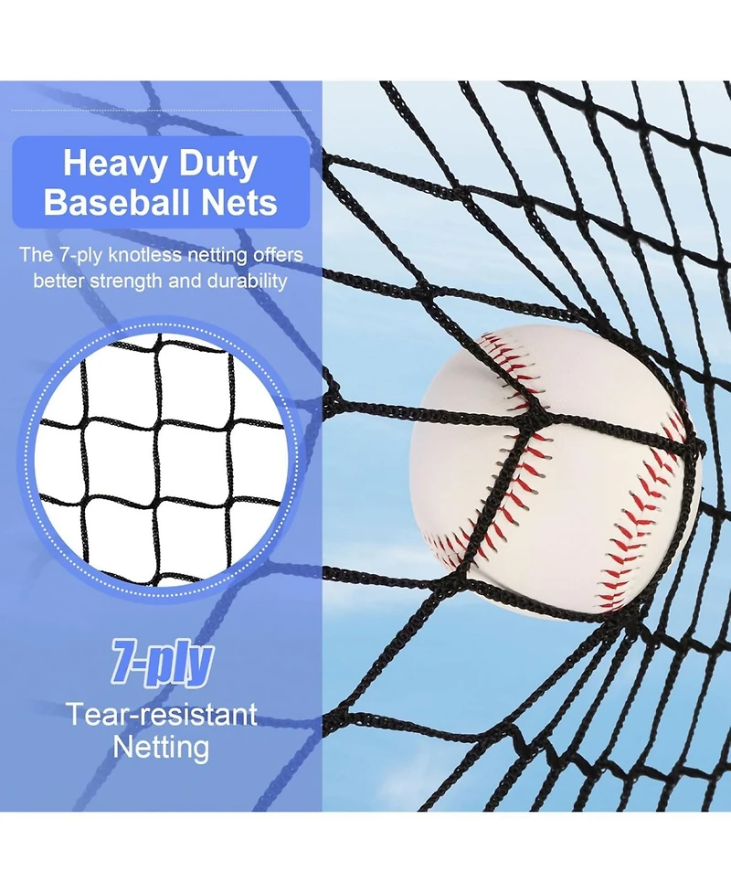 Aoligeijs Baseball Softball Practice Net,Pitching Net,Batting Net,with Baseball Tee,Bonus Strike Zone,Target and Bow Frame,for Hitting,Pitching