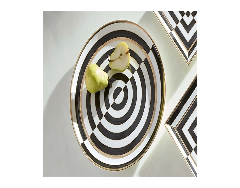Jonathan Adler Op Art 13.7" Round Serving Tray