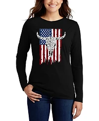 La Pop Art Women's Patriot Flag Word Flowy T-Shirt