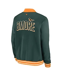 Nike Men's Green Baltimore Orioles 2026 City Connect Authentic Collection Relaxed Full-Zip Bomber Jacket